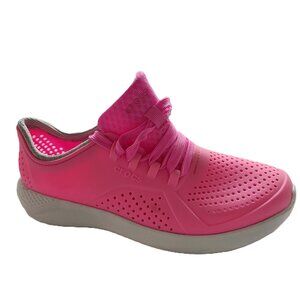 Crocs LiteRide Pink Pacer Perforated Lace Up Shoes Women's Sz. W8